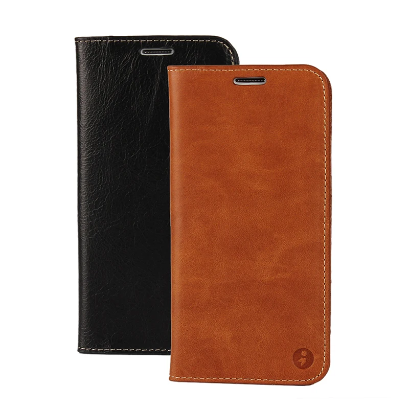 LUCKBUY Voor Samsung Galaxy S6 S7 S6 Edge S7 Rand Luxe Slim Flip Case Cover [Business Stijl] Premium Echt Koe Lederen Case