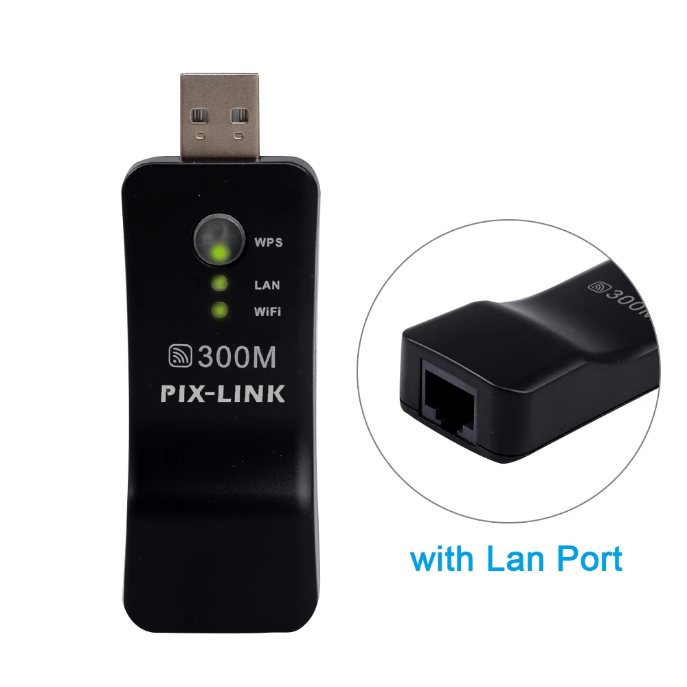 Pixlink Wireless Usb Universal 300mbps Wifi Adapter Rj45 Port