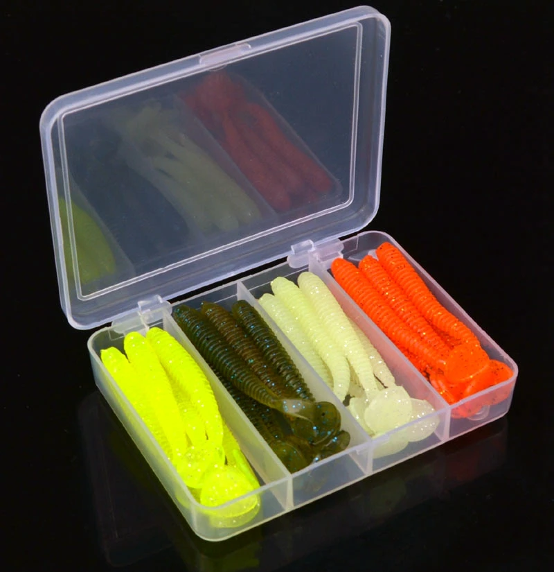 24pcs/set 75mm Classic Flexible Soft Fishing Lures Kit with Free Tackle