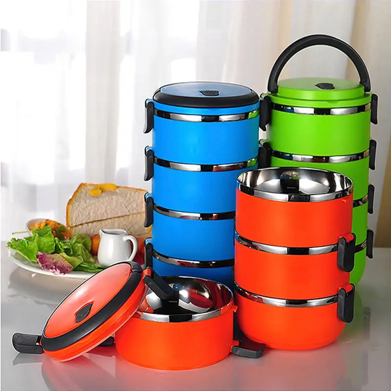 

Colorful Thermal Lunch Box Stainless Steel Food Storage Container Cute Japanese Bento Box Leak-Proof Food Case Picnic Box