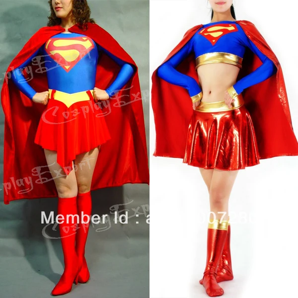Free Shipping DHL Wholesale Adult Superhero Supergirl Halloween Costume Lycra Spandex Bodysuit font b Women b