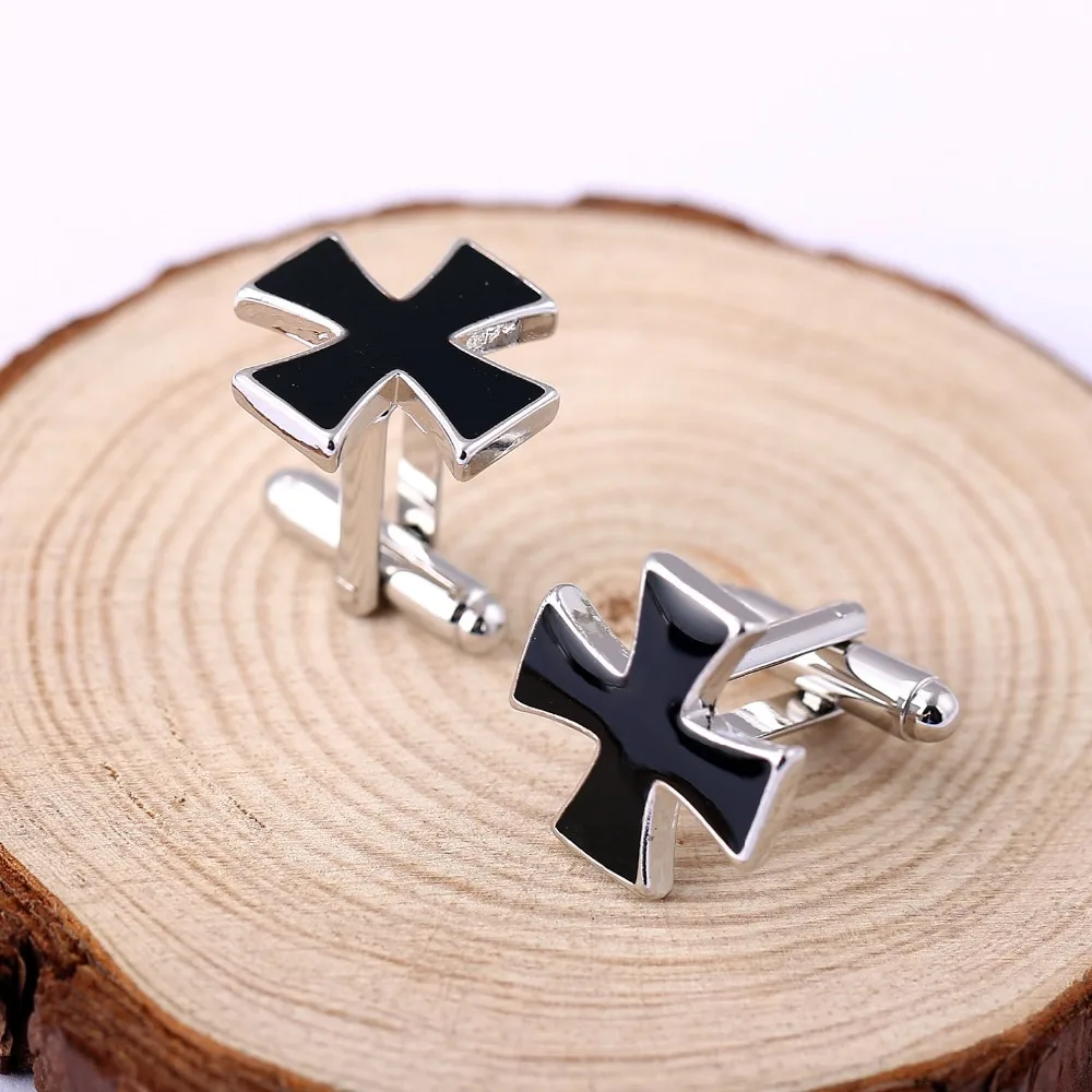 H&F Cufflinks for Mens Jewelry shirt cufflinks cuff buttons Black color