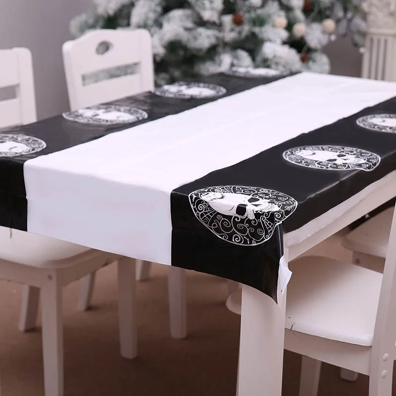 Happy Halloween Disposable Printed Tablecloth DIY Cartoon Tablewaer Fancy Pumpkin skull Pattern