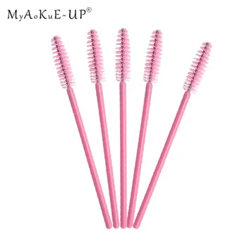 

Full Pink Nylon Brushes 200pcs/lot Mascan wands Applicator Disposable Eyelashes Brush Eyelash Extension Makeup Comb