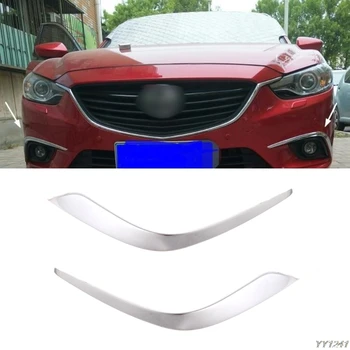 

2 Pcs Front Fog Lamp Light Eyebrow Cover Garnish Strip For Mazda 6 Atenza 2013 2014 2015