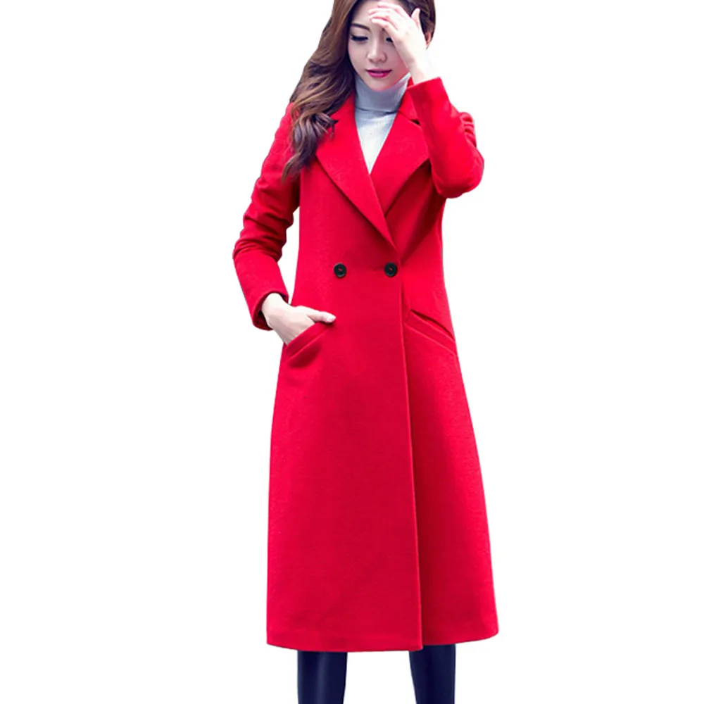 FEITONG Женская мода осень зима длинное шерстяное пальто парка зимняя женская куртка ветровка верхняя одежда кардиган