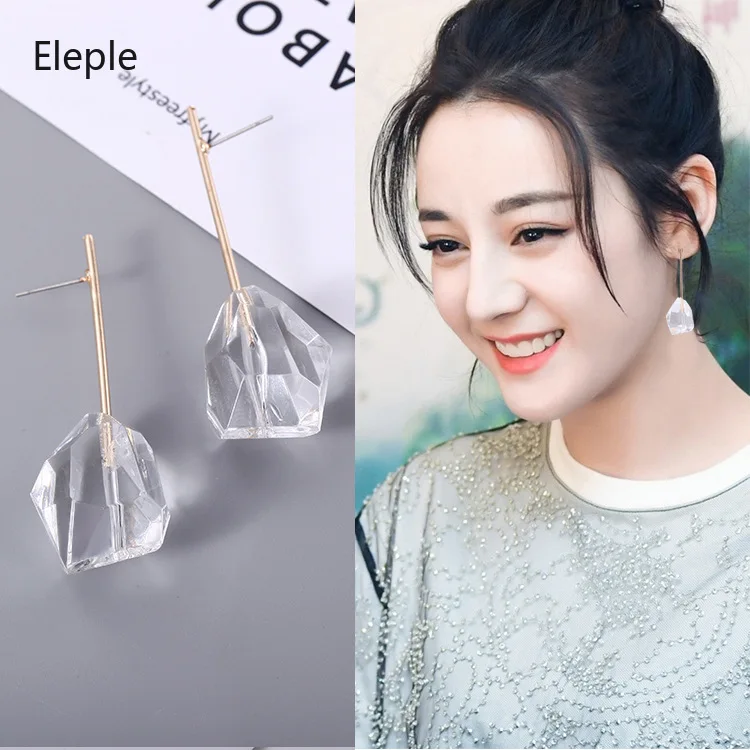 

Eleple Women Fashion Jewerly Korean Design Earrings Irregular Crystal Ear Nails Wedding Party Clebration Gifts Earrings C9E45