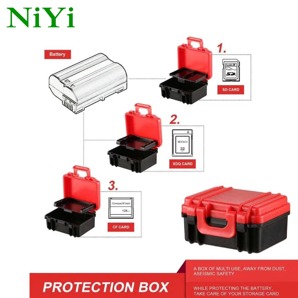 

Camera Battery Storage Memory Card Case Plastic Holder SD CF Card Storage Box for Canon Sony Fuji Nikon Olympus Battery
