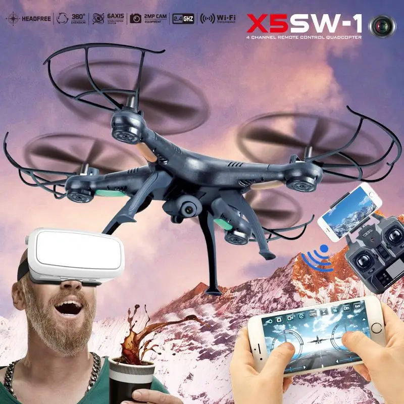 X5XW 1 WIFI FPV Gyro Real Time Transmission Quadcopter Helicopter font b Drone b font RTF