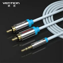 Vention Audios Cables RCA male to male Aux Video Cable one point double lotus 3.5mm Jack to 2 RCA Audio Cable for car/PC/TV