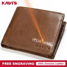 Мужской кошелек KAVIS из натуральной кожи, на застежке, Portomonee, портфель, волшебный, простой, мужской, Cuzdan, сделай сам, подарок для мужчин, тонкий держатель для карт, сумка для денег