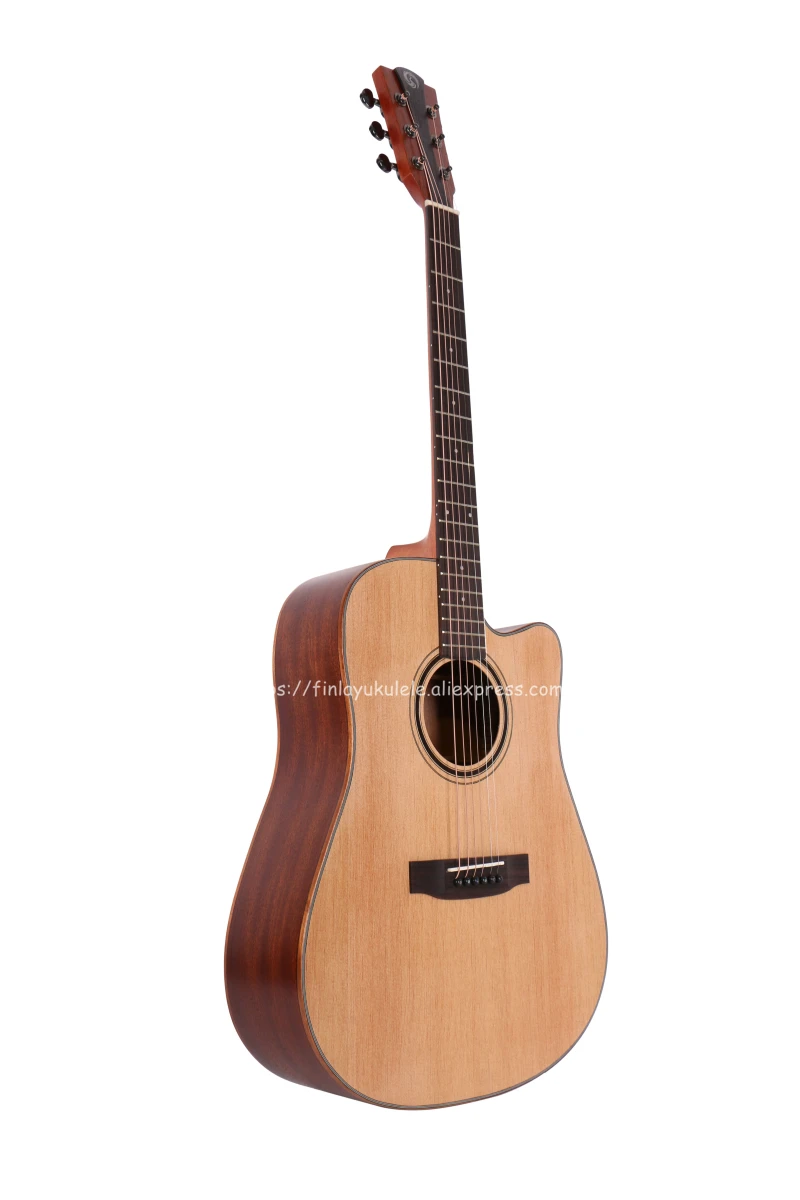 Finlay Cutaway guitar 41 inch guitar acoustic guitar With Solid Spruce top /Mahogany Body + Hard case,chinese guitarras FG-D82CE