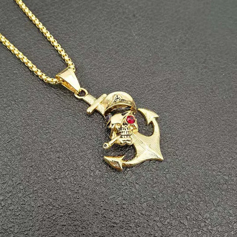 Подвеска в стиле хип-хоп для мужчин колье из нержавеющей стали золотого цвета с