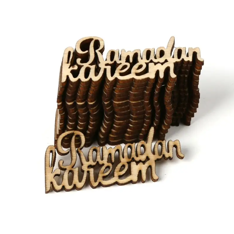 

15pcs Wooden Craft Ramadan Kareem Decoration Table Confetti Scatter Eid Festival Party Home Decor Desktop Ornament