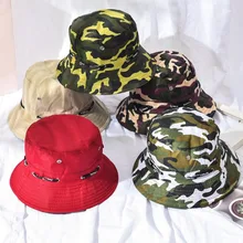 Для мужчин Для женщин спортивные кепки Boonie твил Подбородочный ремешок военный, камуфляж, охота шляпа путешествия солнце Кепки ведро Стиль армейские кепки