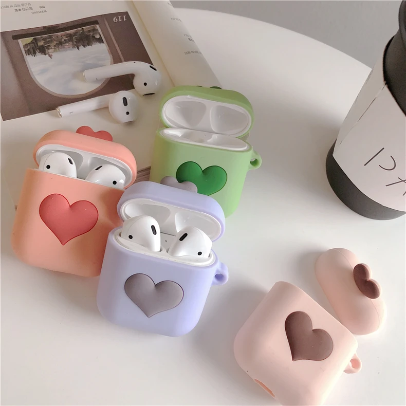 Love Heart Case For AirPods Bluetooth Wireless Earphone Case  (10)