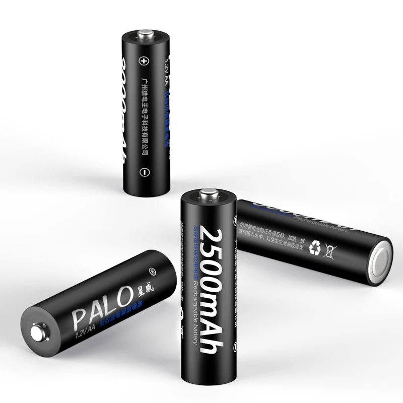 PALO 4 шт. настоящая емкость AA 2500mAh 1,2 V 3000MAH Ni-MH предварительно Заряженная аккумуляторная батарея AA 1300MAH 3A 1100MAH AAA Baterias