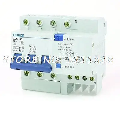 

4KA Breaking Capacity 3 Poles 3P+1N Leakage Circuit Breaker AC 400V 40A