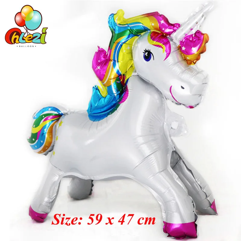 1pcs Unique Stand steadily Unicorn Birthday Party Decorations Supplies Wedding Engagement Child toys Foil Unicorn Ballons globos