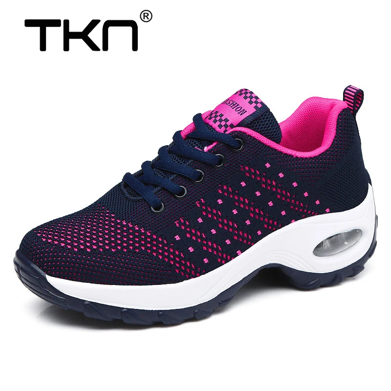 

2019 Spring Women Sneakers Breathable Mesh Nonslip Rubber Sole Lace up Platform Shoes Tenis Feminino Flats Sneakers Woman 1667