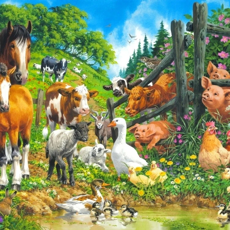 Farm Scene Poster Print by John Francis (28 x 22)