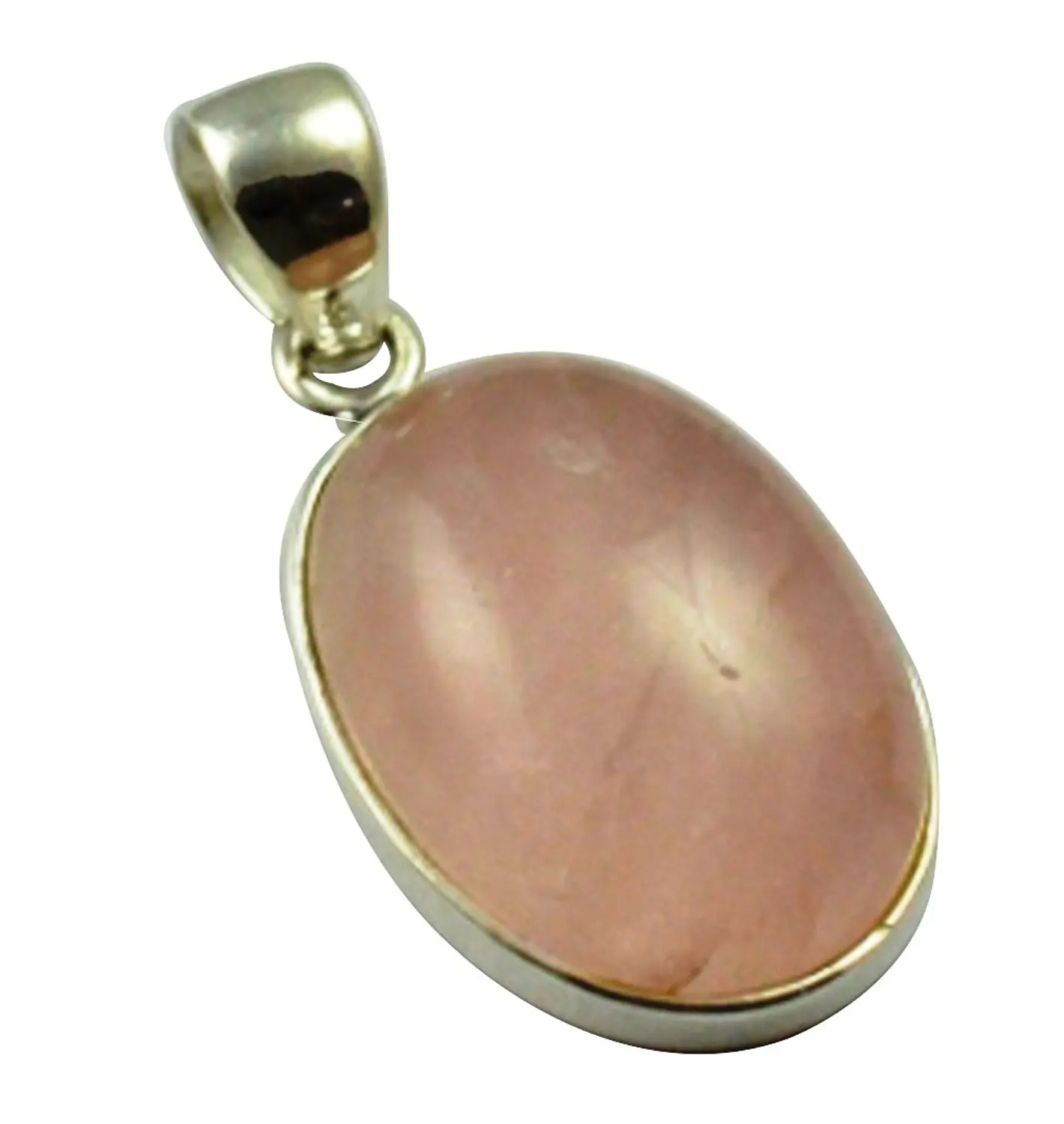 

Lovegem Nature Rose Quartz Pendant 925 Sterling Silver , 35.3 mm, MHBAP4656