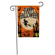 Новое горячее предложение пользовательские тыквы на Хэллоуин всепогодный украшения сада флаг 12x18 дюймов S918