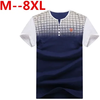 

10XL 9XL 8XL 6XL 5XL New 2018 Mens Spring Summer Dress Short Sleeve Casual V-Neck Shirt SlimFit T-shirt Trend Fashion clothing