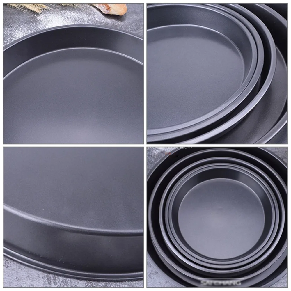 1Pcs Kitchen accessories Non-Stick Carbon Steel Thicken Round Pizza Pans Baking Dish Bakeware Tray Parquet baking pan mould  (3)