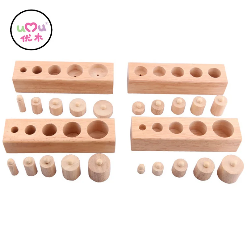 Wooden Montessori Toys For Children Early Educational Montessori Math Toy Knobbed Cylinder Montessori Materials UA2764H