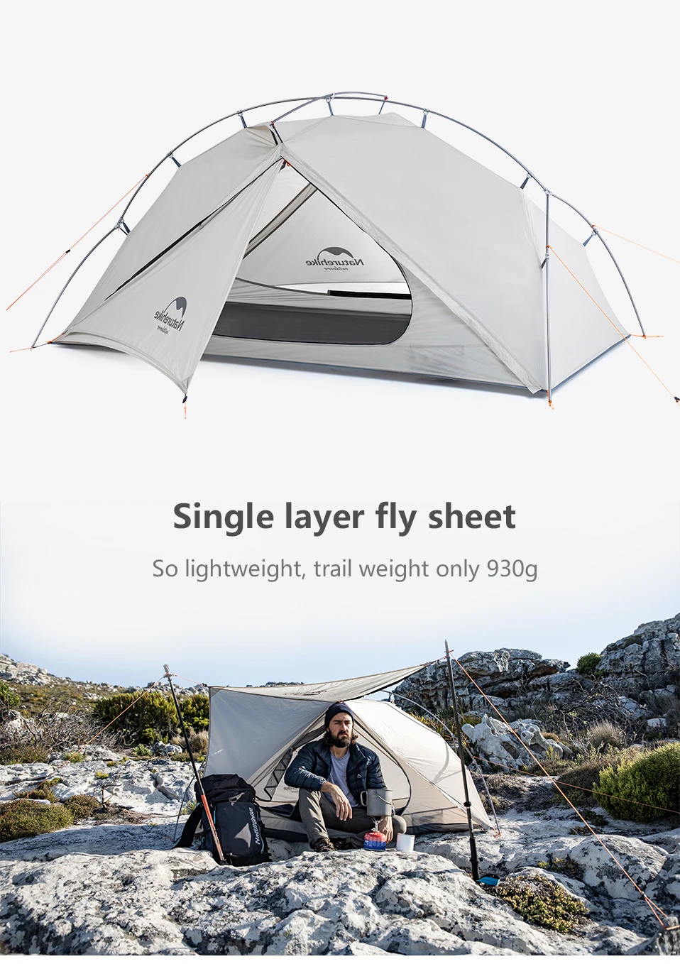 Naturehike Сверхлегкий Открытый bivouac палатка легкая установка 1 человек туристическое снаряжение 150D нейлоновые палатки с силиконовым покрытием