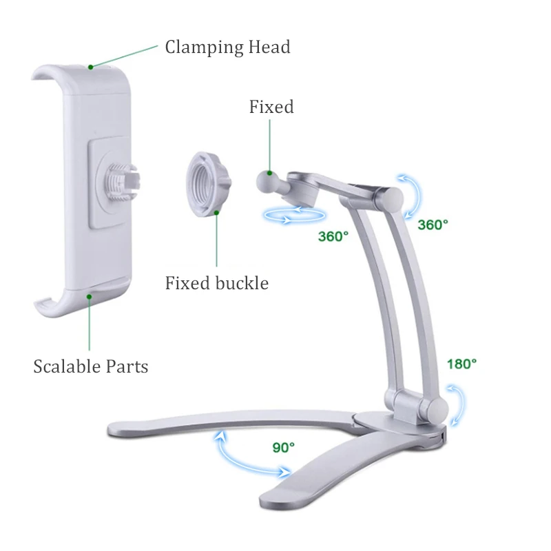 US $27.27 2 In 1 Wall Desk Kitchen Tablet Mount Stand Flodable Aluminum Alloy Desktop Lazy Holder Support For Ipad Samsung 4105 Tablet