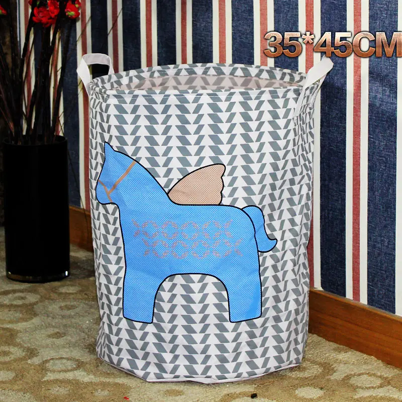 SDARISB 35*45cm Waterproof Storage Basket Bag Toy Dirty Laundry Basket Bag Clothes Toys Storage Box Sundries Fabric Folding - Цвет: 2