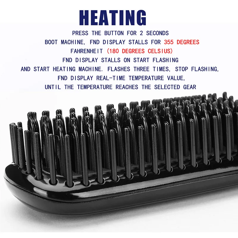 Beard Straightener Quick Beard Styler Comb Straightening Comb For Smoothing Beard Men Hair Styler Styling Tools lisseur barbe 9