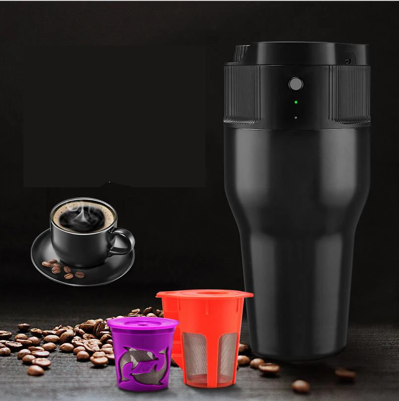 Изолированные французские Пресс Кофе Maker Кубок K Нержавеющая сталь термос графин кружка USB Портативный Кофе чайник одного служить