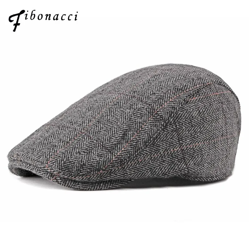 

Fibonacci Middle Aged Old Age Men's Newsboy Caps Cabbie Ivy Nylon Striped Beret Dad Hats for Men Flat Caps