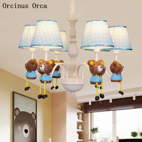 Us 183 12 16 Off Cartoon Creative Bear Chandelier Boys Bedroom Children S Room Lamp Modern Simple Led Animal Chandelier Free Shipping On Aliexpress
