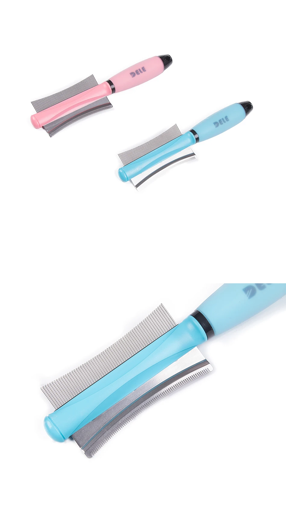 DELE Pet Dog Cat Hair Removal Comb Multifunction Fur Treatment Shedding Tool Brush Comb for Pet Cat Hair Care Grooming Tools (3)