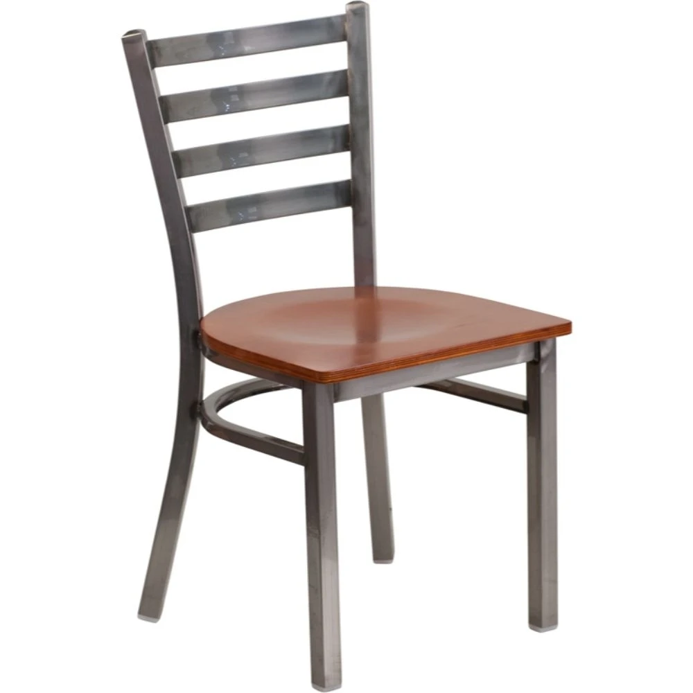 Clear Metal Restaurant Chair Cherry, Clear