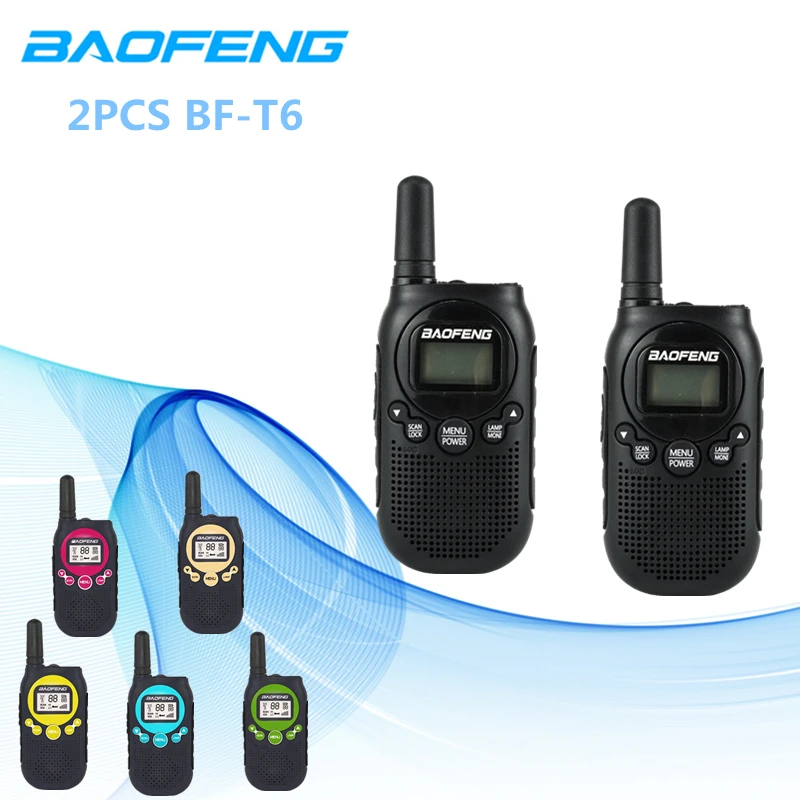 

2 PCS New Baofeng Kids Walkie Talkie BF-T6 Portable CB Radio BF T6 PC Programming Interphone Ham Radio Comunicador Transceiver