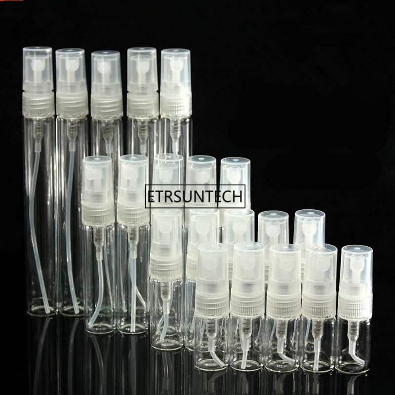 

500pcs MINI Glass 2ml Atomizer bottle Pump Refillable Perfume Spray Empty Bottle Sample Vial F2722