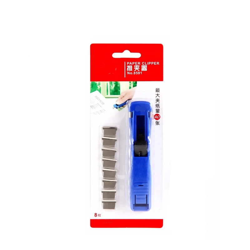 Deli Push Paper Clipper Set Push Paper Clip Machine and Clips Set  Repeatedly Using Evirirmental Friendly Clipper
