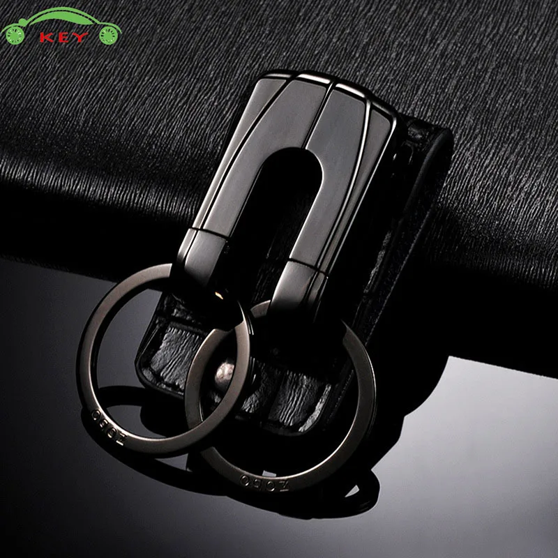 

Car Styling High-end Leather Keychain for Business Gift Auto Key Rings for Ford Citroen Land Rover Ferrari KIA Opel Key Holder