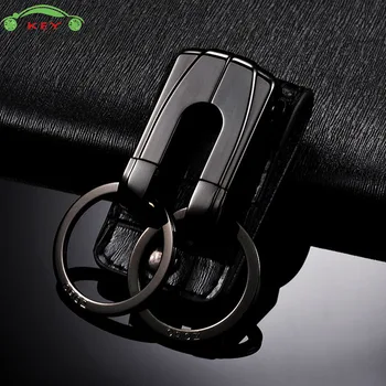 

Car Styling High-end Leather Keychain for Business Gift Auto Key Rings for Ford Citroen Land Rover Ferrari KIA Opel Key Holder