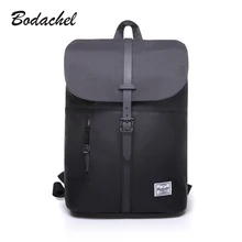 Bodachel 2017 nuevas mujeres del estilo mochila diseño simple 14 ”mochilas a prueba de agua cubo lienzo mochila sac a dos rugzak