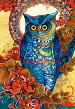 

Owl Animal Child Cartoon Cross Stitch Kits Crafts 14CT Unprinted For Embroidered Handmade Art Oil Painting Wall Home Decor