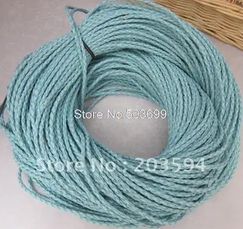 

s4847 Wholesale 100meters Light blue Braided cord Beading Cord Finding 3MM