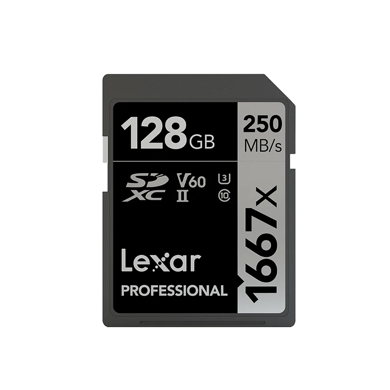 Оригинальная карта памяти Lexar 1667x128 ГБ 64 V60 250 стандартных sd карт 256 SDXC МБ/с. U3