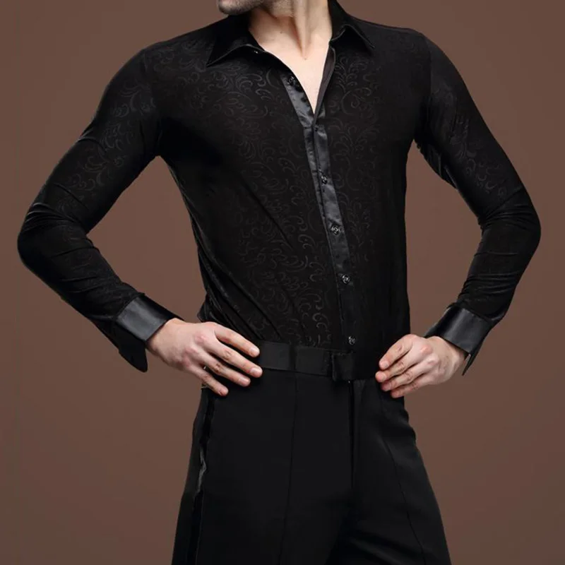 Popular Sale Male Latin Dance Costumes Breathable Ballroom Modern Rumba