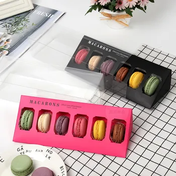 

6 Cavities Macaron Box Baking Dessert Boxes Wholesale Biscuit Pastry Packaging Boxes